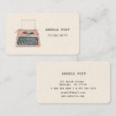 Business Card für niedlich rosa Retro-Schreibmasch Visitenkarte (Vorne/Hinten)
