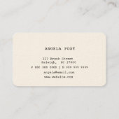 Business Card für niedlich rosa Retro-Schreibmasch Visitenkarte (Rückseite)