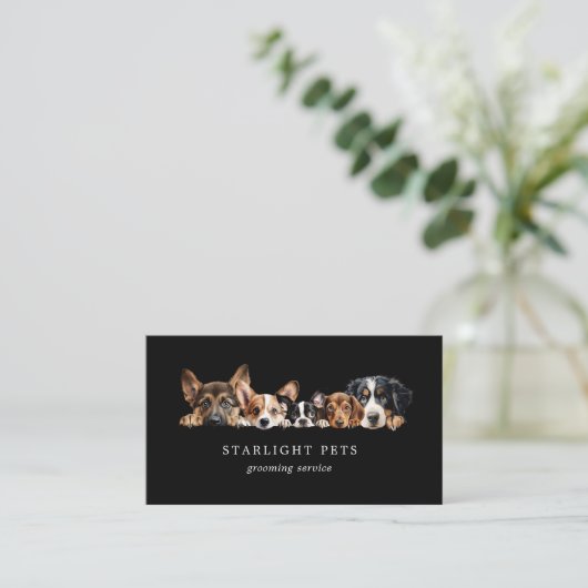Business Card für niedliche Hunde Visitenkarte (Stehend Vorderseite)