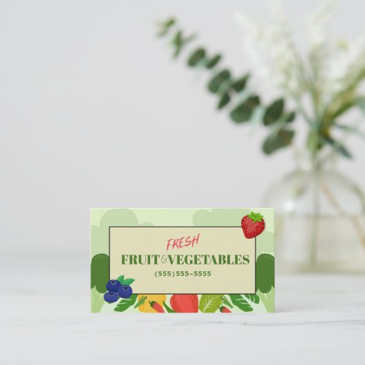 Business Card für Obst und Gemüse Visitenkarte (Stehend Vorderseite)