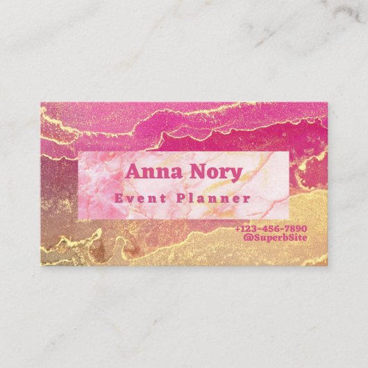 Business Card für Rosa- und Gold-Events Visitenkarte (Vorderseite)