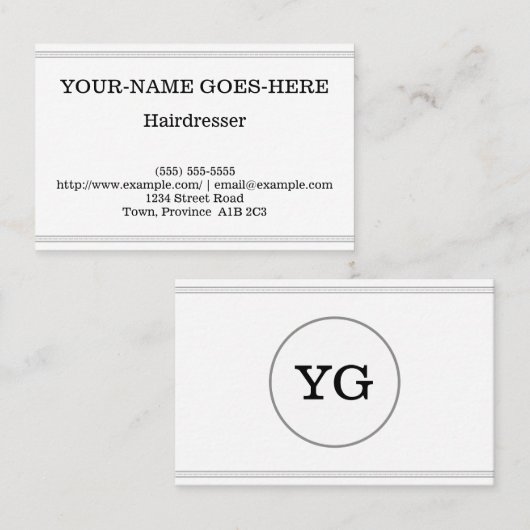 Business Card für Schlichte und einfache Friseure Visitenkarte (Vorne/Hinten)