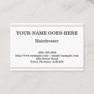 Business Card für Schlichte und einfache Friseure Visitenkarte