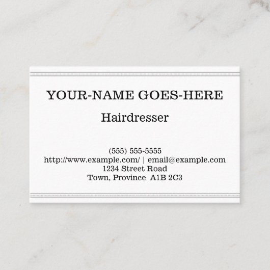 Business Card für Schlichte und einfache Friseure Visitenkarte (Vorderseite)