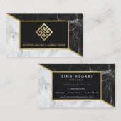 Business Card für Schwarz-Weiß-Marmor Visitenkarte (Vorne/Hinten)