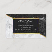 Business Card für Schwarz-Weiß-Marmor Visitenkarte (Rückseite)
