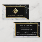 Business Card für Schwarz-Weiß-Marmor Visitenkarte (Vorne/Hinten)