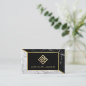 Business Card für Schwarz-Weiß-Marmor Visitenkarte (Stehend Vorderseite)