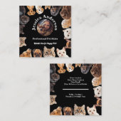 Business-Card für Schwarze Heimtiere mit benutzerd Quadratische Visitenkarte (Vorne/Hinten)