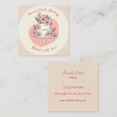 Business Card für süße Backwaren Quadratische Visitenkarte (Vorne/Hinten)