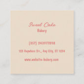 Business Card für süße Backwaren Quadratische Visitenkarte (Rückseite)