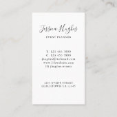 Business Card für Veranstaltungsplaner Visitenkarte (Rückseite)