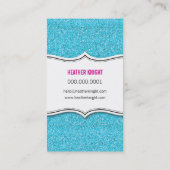BUSINESS CARD glänzender Glitzer blau glänzen Visitenkarte (Rückseite)