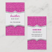 BUSINESS CARD glänzender Glitzer funkelt goldfarbe Visitenkarte (Vorne/Hinten)