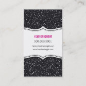 BUSINESS CARD glänzender Glitzer funkelt schwarz r Visitenkarte (Rückseite)