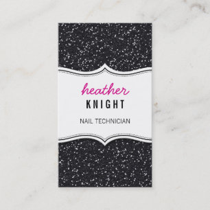 BUSINESS CARD glänzender Glitzer funkelt schwarz r Visitenkarte