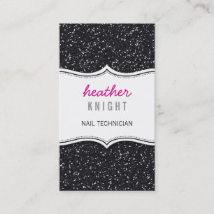 BUSINESS CARD glänzender Glitzer funkelt schwarz r Visitenkarte