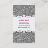 BUSINESS CARD glänzender Glitzer funkelt silberrot Visitenkarte (Rückseite)