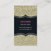 BUSINESS CARD glänzender Glitzer schwarz, blassgol Visitenkarte (Rückseite)