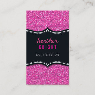 BUSINESS CARD glänzender Glitzer Schwarzer Magenti Visitenkarte