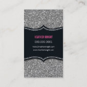 BUSINESS CARD glitzernder Glitzer schwarz silber p Visitenkarte (Rückseite)