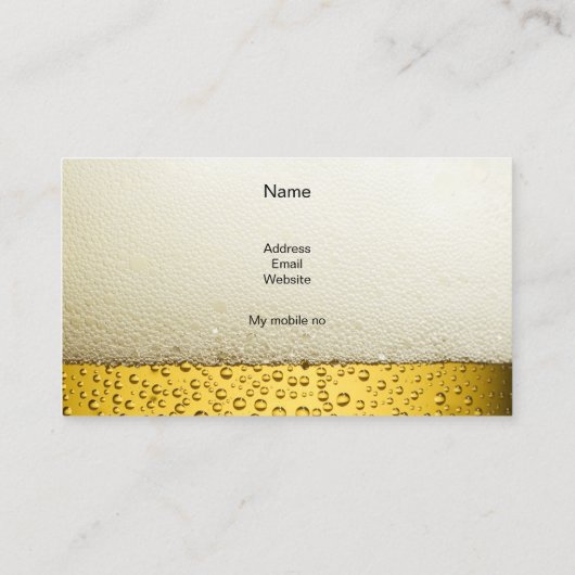 Business Card Gold Amber Bierale schwarz Visitenkarte (Rückseite)