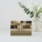 Business Card Gold Kunst-Deco Visitenkarte (Stehend Vorderseite)