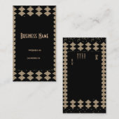 Business Card Gold Schwarz Art Deco Visitenkarte (Vorne/Hinten)
