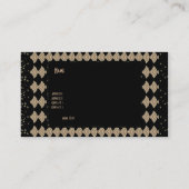 Business Card Gold Schwarz Art Deco Visitenkarte (Rückseite)