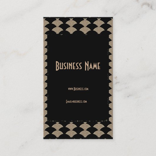Business Card Gold Schwarz Art Deco Visitenkarte (Vorderseite)