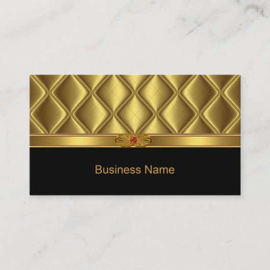 Business Card Gold Tile Trimm Red Jewel Visitenkarte (Vorderseite)