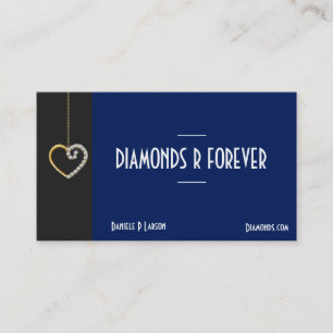 Business Card Gold und Diamond Heart Schmuck Visitenkarte