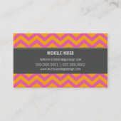BUSINESS CARD hell Zickzack Muster orange rosa Visitenkarte (Rückseite)