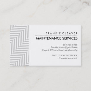 BUSINESS CARD Herringbone Muster schwarz grau Visitenkarte