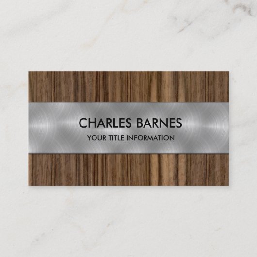 Business Card Holz und Stahl Visitenkarte (Vorderseite)