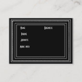 Business Card Jugendstil Deko Elegante Visitenkarte (Rückseite)