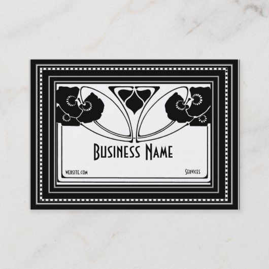Business Card Jugendstil Deko Elegante Visitenkarte (Vorderseite)