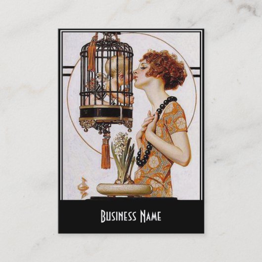 Business Card Jugendstil Deko Elegante Visitenkarte (Vorderseite)