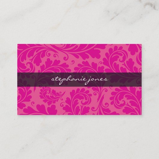 BUSINESS CARD Klasse geblüht Fuschia rosa schwarz Visitenkarte (Rückseite)