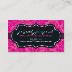 BUSINESS CARD Klasse geblüht Fuschia rosa schwarz Visitenkarte