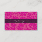 BUSINESS CARD Klasse geblüht Fuschia rosa schwarz Visitenkarte (Rückseite)