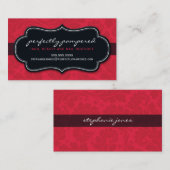 BUSINESS CARD Klasse geblüht Kirschrot schwarz Visitenkarte (Vorne/Hinten)