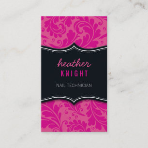 BUSINESS CARD Klasse geblüht schwarz magenta rosa Visitenkarte