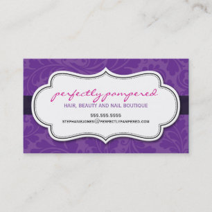 BUSINESS CARD Klasse geblüht violett lila schwarz Visitenkarte