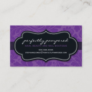 BUSINESS CARD Klasse geblüht violett lila schwarz Visitenkarte