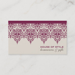 BUSINESS CARD Klassischer Damaske Cranberry Rot Cr Visitenkarte