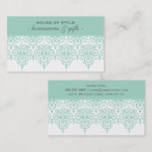 BUSINESS CARD Klassischer Damast Minze grün Visitenkarte (Vorne/Hinten)