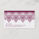 BUSINESS CARD Klassischer Damastraenmaroon Visitenkarte (Rückseite)