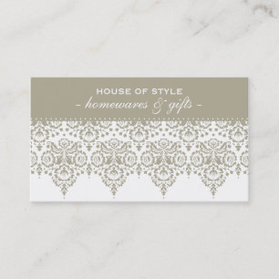 BUSINESS CARD Klassischer Damaststein taupe braune Visitenkarte