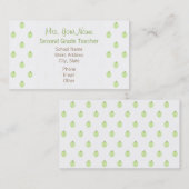 Business Card Lehrer - Grünes Muster für Apple Visitenkarte (Vorne/Hinten)